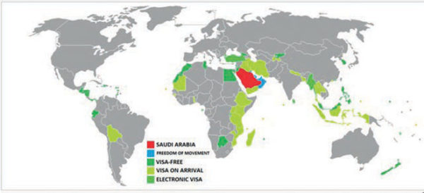 دول بدون فيزا للسعوديين